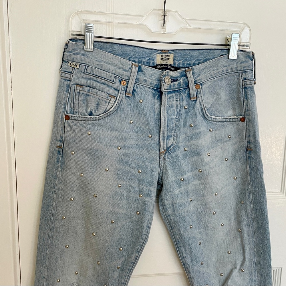 CITIZENS of HUMANITY Studded Emerson Slim Boyfriend Jeans Light,‎ Sz 24 - Picture 3 of 13